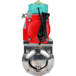 Затвор дисковый поворотный WBV3131E-2W-W-H Ду20 Ру10 под приварку, пищевая нержавеющая сталь 304, уплотнение - EPDM, с пневмоприводом PA-DA-052 и магнитным переключателем ALS200D