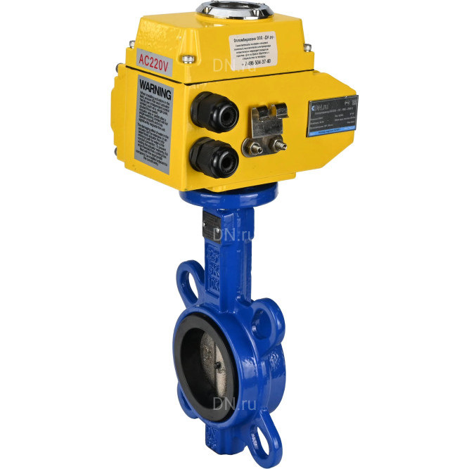Затвор дисковый поворотный WBV1413E-2W-Fb-H Ду300 Ру16, корпус - чугун GGG50, диск - чугун GGG40, уплотнение - EPDM, с электроприводом-060 24В в Перми
