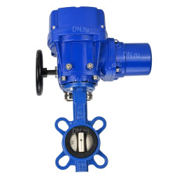 Затвор дисковый поворотный WBV1432N-2W-Fb-H Ду50 Ру16, корпус - чугун GGG50, диск - нержавеющая сталь 316L, уплотнение - NBR, с электроприводом QT-N-005M-O2-220VAC-У1