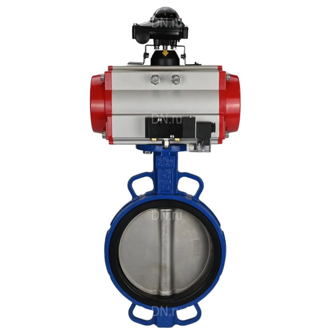 Затвор дисковый поворотный WBV1413E-2W-Fb-H Ду300 Ру16, корпус - чугун GGG50, диск - чугун GGG40, уплотнение - EPDM, с пневмоприводом PA-DA-140, пневмораспределителем 4M310-08 AC220V, БКВ APL-210N в Перми