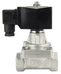 Клапан электромагнитный VS731-PT-NC-24VAC 3/4″ Ду20 Ру6 прямого действия двухходовой, корпус - сталь нержавеющая 304, присоединение - внутренняя резьба, уплотнение - PTFE, нормально-закрытый, катушка - 24 В AC