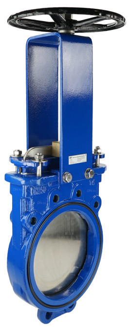 Задвижка шиберная GVKN1331N-2W-Fb-S Ду250 Ру10 двусторонняя, межфланцевая, шпиндель - невыдвижной, корпус - чугун GGG40, шибер - нержавеющая сталь 304, уплотнение - NBR, управление - штурвал в Перми