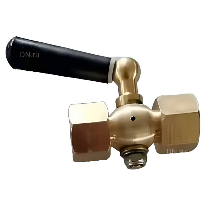 Кран запорный для манометра BVPG0000P-3WT-T-H ВР/ВР G1/4″-G1/4″ Ду15 Ру25 трехходовой, резьбовой, корпус - латунь HPb57-3, шар - латунь HPb57-3, уплотнение - PTFE, с рукояткой в Перми