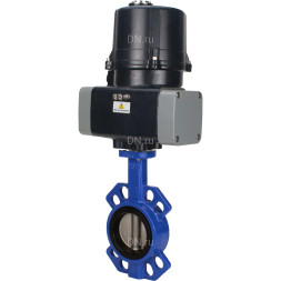 Затвор дисковый поворотный WBV1432E-2W-Fb-H Ду125 Ру16 межфланцевый, корпус - чугун GGG50, диск - нержавеющая сталь 316L, уплотнение - EPDM, с электроприводом четвертьоборотным QTSA-N-014EM-O0-220VAC с пружинным возвратом