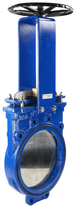 Задвижка шиберная GVKN1331N-2W-Fb-S Ду300 Ру6 двусторонняя, межфланцевая, шпиндель - невыдвижной, корпус - чугун GGG40, шибер - нержавеющая сталь 304, уплотнение - NBR, управление - штурвал в Перми