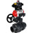 Кран шаровой BV4242E-FP-GRM-ISO Дн25 Ру10 полнопроходной, корпус - НПВХ, шар - НПВХ, уплотнение - EPDM, с пневмоприводом PA-DA-052, пневмораспределителем 4M310-08 DC24V, ручным дублером MON1-250-T26-ISO и БКВ APL-410N EX в Перми