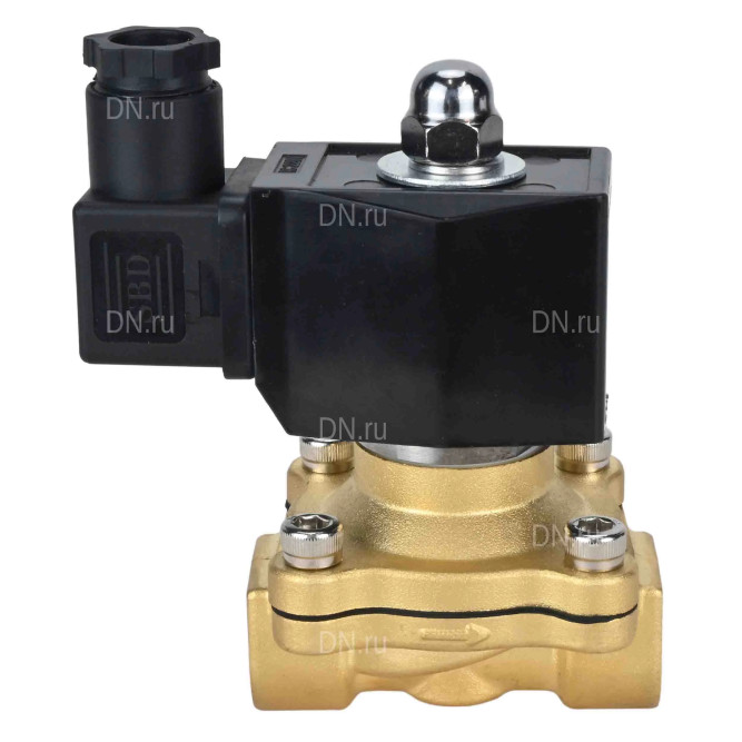 Клапан электромагнитный VS300-VT-NO-24VAC 3/4″ Ду20 Ру10 прямого действия двухходовой, корпус - латунь, присоединение - внутренняя резьба, уплотнение - VITON, нормально-открытый, катушка - 24 В AC в Перми