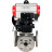 Кран шаровой BV3232P(4pc)-FP-3WL-F Ду40 Ру16 полнопроходной трехходовой, фланцевый, корпус - нержавеющая сталь SS316, с пневмоприводом PA-DA-065 двойного действия, пневмораспределителем 4M310-08 AC220V и ручным дублером MON1-250-T26-ISO в Перми