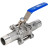 Кран шаровой BV3232P(3pc)-FP-W-H LONG Ду10 Ру63 полнопроходной, трехсоставной, корпус - нержавеющая сталь SS316, уплотнение - PTFE, под приварку, с рукояткой в Перми