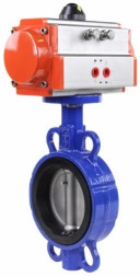 Затвор дисковый поворотный WBV1432E-2W-Fb-H Ду50 Ру16, корпус - чугун GGG50, диск - нержавеющая сталь 316L, уплотнение - EPDM, с пневмоприводом PA-SA-083 с возвратными пружинами