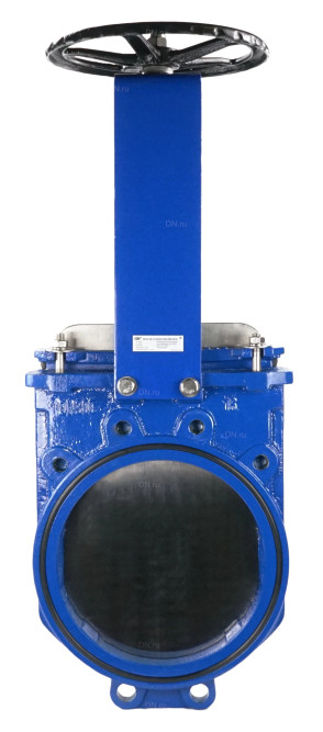 Задвижка шиберная GVKN1331N-2W-Fb-S Ду400 Ру6 двусторонняя, межфланцевая, шток - невыдвижной, корпус - чугун GGG40, шибер - нержавеющая сталь 304, уплотнение - NBR, управление - штурвал в Перми