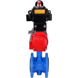 Затвор дисковый поворотный WBV1313E-2W-F-H Ду50 Ру16 фланцевый, корпус - чугун GGG40, диск - чугун GGG40, уплотнение - EPDM, с пневмоприводом PA-DA-105 и БКВ APL-410N EX
