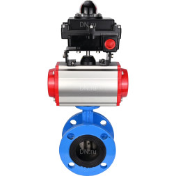 Затвор дисковый поворотный WBV1313E-2W-F-H Ду50 Ру16 фланцевый, корпус - чугун GGG40, диск - чугун GGG40, уплотнение - EPDM, с пневмоприводом PA-DA-105 и БКВ APL-410N EX
