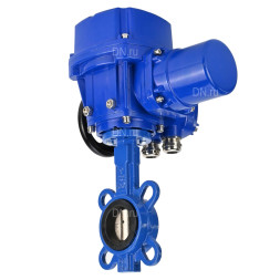 Затвор дисковый поворотный WBV1432N-2W-Fb-H Ду50 Ру16, корпус - чугун GGG50, диск - нержавеющая сталь 316L, уплотнение - NBR, с электроприводом QT-N-005M-O2-380VAC-У1