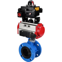 Затвор дисковый поворотный WBV1313E-2W-F-H Ду50 Ру16 фланцевый, корпус - чугун GGG40, диск - чугун GGG40, уплотнение - EPDM, с пневмоприводом PA-DA-105, пневмораспределителем 4M310-08 DC24V и БКВ APL-410N EX