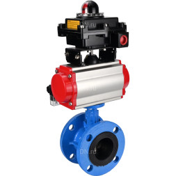 Затвор дисковый поворотный WBV1313E-2W-F-H Ду50 Ру16 фланцевый, корпус - чугун GGG40, диск - чугун GGG40, уплотнение - EPDM, с пневмоприводом PA-DA-105, пневмораспределителем 4M310-08 DC24V и БКВ APL-410N EX