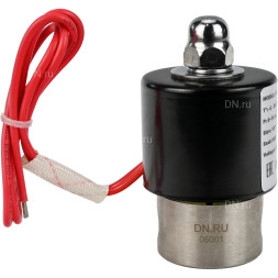 Клапан электромагнитный VS131-VT-NC-220VAC 1/8″ Ду6 Ру10, соленоидный двухходовой, корпус - нержавеющая сталь 304, уплотнение - Viton, резьбовой, нормально-закрытый, прямого действия, катушка - 220В