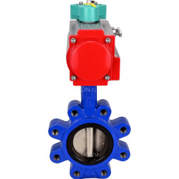 Затвор дисковый поворотный WBV1616E-2W-Fb-H Ду125 Ру16 LUG корпус - чугун QT450, диск - чугун QT450, уплотнение - EPDM, с пневмоприводом PA-DA-105 и магнитным переключателем ALS200D