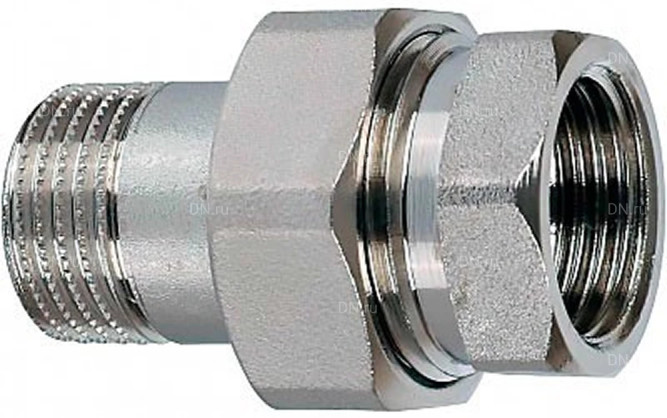 Соединение разъемное (американка) А-304-НР-ВР-PTFE 1 1/2″ Ду40 Ру20 с уплотнением под гайкой по плоскости, корпус - нержавеющая сталь AISI 304, присоединение - наружная/внутренняя резьба, тип резьбы - BSPT/BSPP в Перми