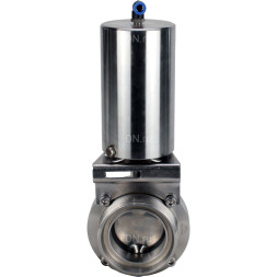 Затвор дисковый поворотный WBV3131E-2W-T-H Ду20 Ру10 резьбовой, пищевая нержавеющая сталь 304, уплотнение – EPDM, с пневмоприводом PA-SA-85 с возвратными пружинами