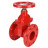 Задвижка клиновая 30ч39р (аналог МЗВГ) GVWN1414S-2W-F-S red Ду50 Ру10/16 фланцевая, корпус - чугун GGG50, уплотнение - силикон, со штурвалом и невыдвижным штоком, цвет - красный в Перми