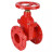 Задвижка клиновая 30ч39р (аналог МЗВГ) GVWN1414S-2W-F-S red Ду50 Ру10/16 фланцевая, корпус - чугун GGG50, уплотнение - силикон, со штурвалом и невыдвижным штоком, цвет - красный в Перми