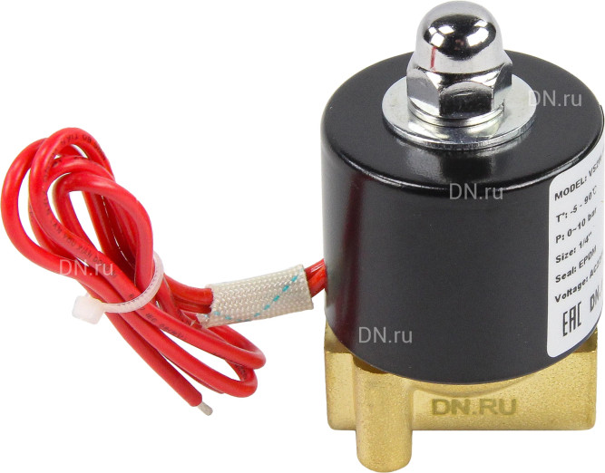 Клапан электромагнитный VS100-VT-NC-24VAC 1/4″ Ду8 Ру10 прямого действия двухходовой, корпус - латунь, присоединение - внутренняя резьба, уплотнение - VITON, нормально-закрытый, катушка - 24 В AC в Перми