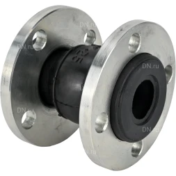 Компенсатор резиновый CR-E25-F Ду40 Ру10, резиновая вставка (корпус) - EPDM, тип присоединения - фланцевый, материал фланцев - сталь углеродистая оцинкованная