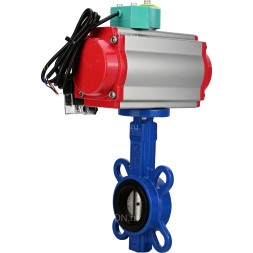 Затвор дисковый поворотный WBV1413E-2W-Fb-H Ду50 Ру16, корпус - чугун GGG50, диск - чугун GGG40, уплотнение - EPDM, с пневмоприводом PA-SA-083, пневмораспределителем 4M310-08 24В NAMUR и магнитным переключателем ALS200D