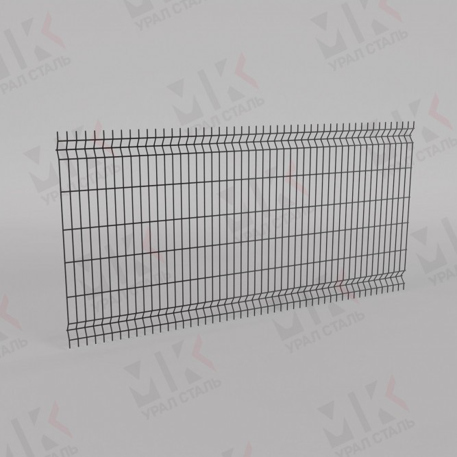 3Д забор черный (RAL 9005) 2500х2500х4 Light в Перми