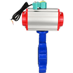 Затвор дисковый поворотный WBV1616E-2W-Fb-H Ду80 Ру16 LUG корпус - чугун QT450, диск - чугун QT450, уплотнение - EPDM, с пневмоприводом PA-DA-083 и магнитным переключателем ALS200D