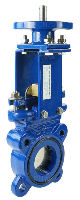 Задвижка шиберная GVKN1331N-2W-Fb-ISO Ду50 Ру10 двусторонняя, межфланцевая, шпиндель - невыдвижной, корпус - чугун GGG40, шибер - нержавеющая сталь 304, уплотнение - NBR, с ISO-фланцем и голым штоком, круглый шток 16, F10 в Перми