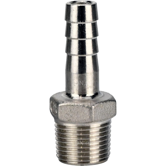 Штуцер елочка BF32-T-3/4-12 3/4″х12мм Ду20 Ру16 шланговый, корпус - нержавеющая сталь AISI 316 (CF8M), присоединение - наружная резьба/штуцер в Перми