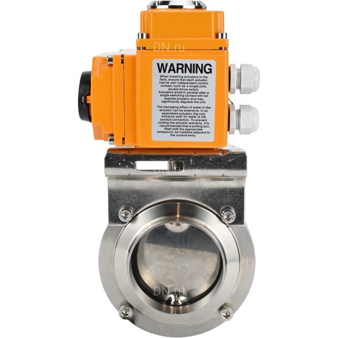 Затвор дисковый поворотный WBV3131E-2W-W-H Ду32 Ру10 под приварку, корпус - пищевая нержавеющая сталь 304, уплотнение - EPDM, с электроприводом QT-N-003EM-O1-220VAC-У1 220В HARK в Перми