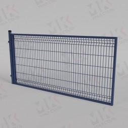 Ворота для 3D забора синие (RAL 5005) 4000х1500 мм откатные
