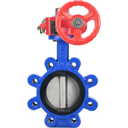 Затвор дисковый поворотный WBV1631E-2W-Fb-H Ду150 Ру16 LUG межфланцевый, корпус - чугун QT450, диск - нержавеющая сталь AISI 304, уплотнение - EPDM, с редуктором HGBF RQN2-320Z