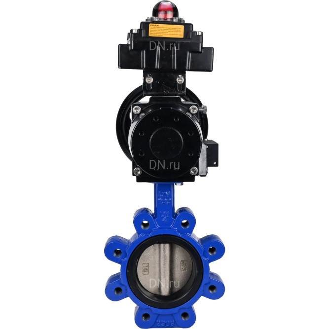 Затвор дисковый поворотный WBV1616E-2W-Fb-H Ду125 Ру16 LUG корпус - чугун QT450, диск - чугун QT450, уплотнение - EPDM, с пневмоприводом PA-DA-105-1, пневмораспределителем 4M310-08 AC220V и БКВ APL-410N EX в Перми