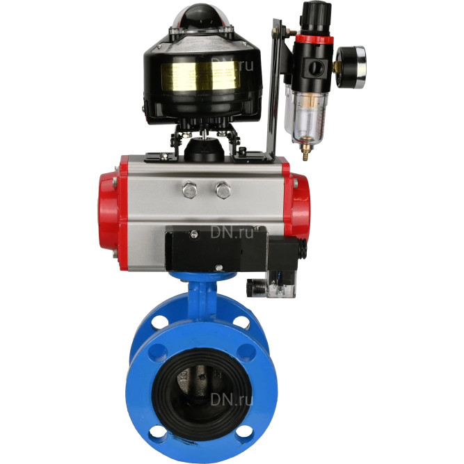 Затвор дисковый поворотный WBV1313E-2W-F-H Ду80 Ру16 фланцевый, корпус - чугун GGG40, диск - чугун GGG40, EPDM, с пневмоприводом PA-DA-105, пневмораспределителем 4M310-08 DC24V, БКВ APL-510N EX и БПВ AFC2000 в Перми
