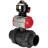 Кран шаровой BV4242E-FP-GRM-ISO Дн80 Ру10 полнопроходной, корпус - НПВХ, шар - НПВХ, уплотнение - EPDM, с пневмоприводом PA-SA-065 и БКВ APL-510N EX в Перми
