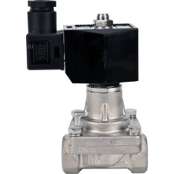 Клапан электромагнитный VS731-PT-NC-220VAC 1″ Ду25 Ру10 соленоидный двухходовой, корпус - нержавеющая сталь 304, уплотнение - PTFE, внутренняя резьба, прямого действия, нормально закрытый, с нулевым перепадом давления, катушка - 220В