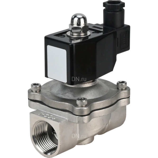 Клапан электромагнитный VS331-NT-NC-24VDC 3/8″ Ду10 Ру10, соленоидный двухходовой, корпус - нержавеющая сталь 304, уплотнение - NBR, резьбовой, нормально-закрытый, прямого действия, катушка - 24В в Перми