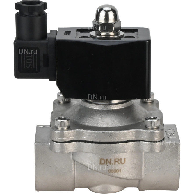Клапан электромагнитный VS331-NT-NC-24VDC 3/8″ Ду10 Ру10, соленоидный двухходовой, корпус - нержавеющая сталь 304, уплотнение - NBR, резьбовой, нормально-закрытый, прямого действия, катушка - 24В в Перми