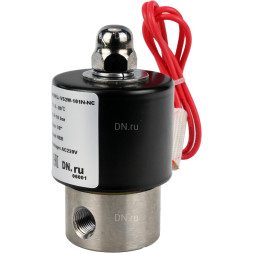 Клапан электромагнитный VS131-ET-NC-24VDC 1/4″ Ду8 Ру10, соленоидный двухходовой, корпус - нержавеющая сталь 304, уплотнение - EPDM, резьбовой, нормально-закрытый, прямого действия, катушка - 24В