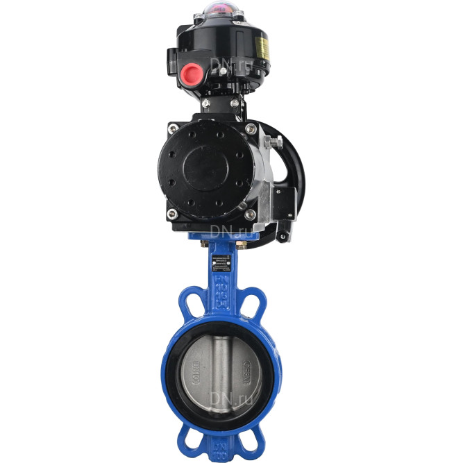 Затвор дисковый поворотный WBV1132N-2W-Fb-H Ду150 Ру16, корпус - чугун GG25, диск - нержавеющая сталь 316L, уплотнение - NBR, с пневмоприводом PA-DA-105-1 двойного действия, пневмораспределителем 4M310-08 AC220V, БКВ APL-510N-EX в Перми