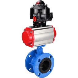 Затвор дисковый поворотный WBV1313E-2W-F-H Ду150 Ру16 фланцевый, корпус - чугун GGG40, диск - чугун GGG40, уплотнение - EPDM, с пневмоприводом PA-DA-130 и БКВ APL-510N EX