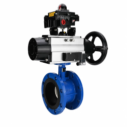 Затвор дисковый поворотный WBV1331E-2W-F-H Ду50 Ру16 фланцевый, корпус - чугун GGG40, диск - нержавеющая сталь 304, уплотнение - EPDM, с пневмоприводом PA-DA-105-1, 4M310-08 DC24V и APL-410N EX