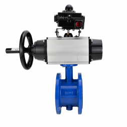 Затвор дисковый поворотный WBV1331E-2W-F-H Ду50 Ру16 фланцевый, корпус - чугун GGG40, диск - нержавеющая сталь 304, уплотнение - EPDM, с пневмоприводом PA-DA-105-1, 4M310-08 DC24V и APL-410N EX