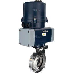 Затвор дисковый поворотный WBV3131E-2W-W-H Ду32 Ру10 под приварку, корпус - пищевая нерж. сталь AISI 304, диск - нерж. сталь AISI 304, уплотнение - EPDM, с электроприводом четвертьоборотным QTSA-N-003EM-O0-220VAC с пружинным возвратом