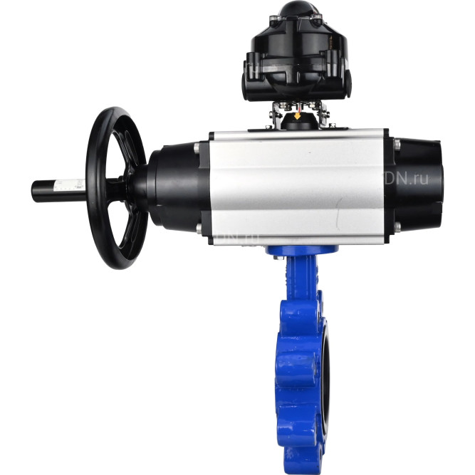 Затвор дисковый поворотный WBV1616E-2W-Fb-H Ду125 Ру16 LUG корпус - чугун QT450, диск - чугун QT450, уплотнение - EPDM, с пневмоприводом PA-DA-105-1, пневмораспределителем 4M310-08 AC220V и БКВ APL-510N EX в Перми