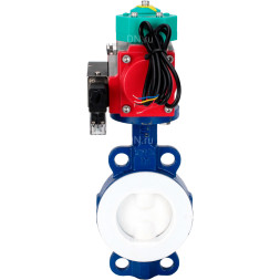 Затвор дисковый поворотный WBV3434Pf-2W-Fb-R Ду150 Ру16 корпус - углеродистая сталь WCB, диск - углеродистая сталь WCB, футерованный PTFE, уплотнение - PTFE, с PA-DA-105, 4M310-08 AC220V и ALS200D